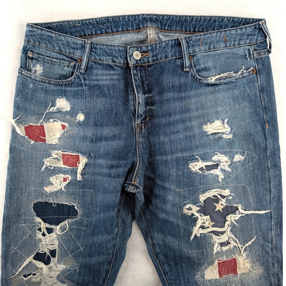 Denim & Supply Ralph Lauren Distressed American Flag Patch Jeans 32